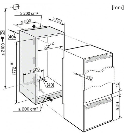 Miele 美诺 双开门嵌入立式冰箱KF 37673 iD冷冻冷藏